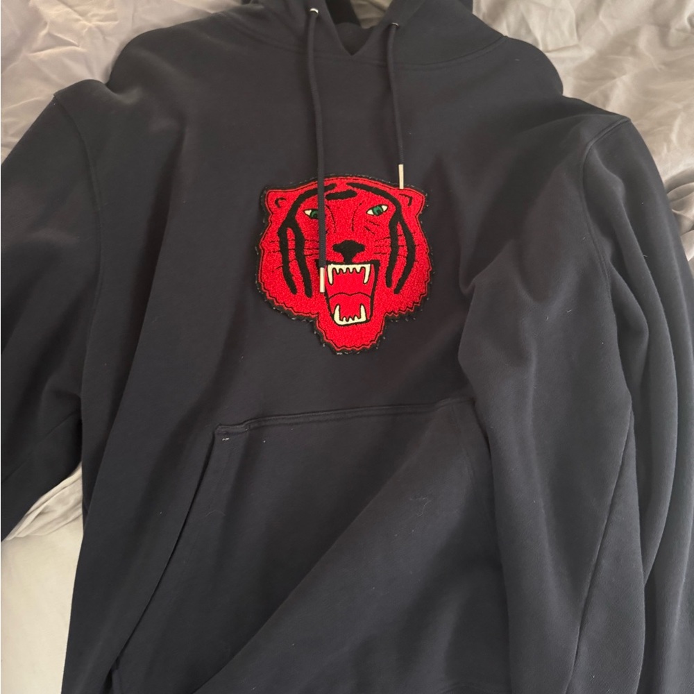Navy Sandro Hoodie with Red Tiger Patch